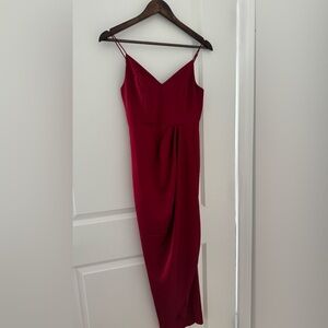 Express Holiday Red Midi Dress